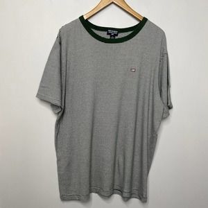 Ralph Lauren Polo Green Stripped Ringer Tee Embroidered American Flag XL